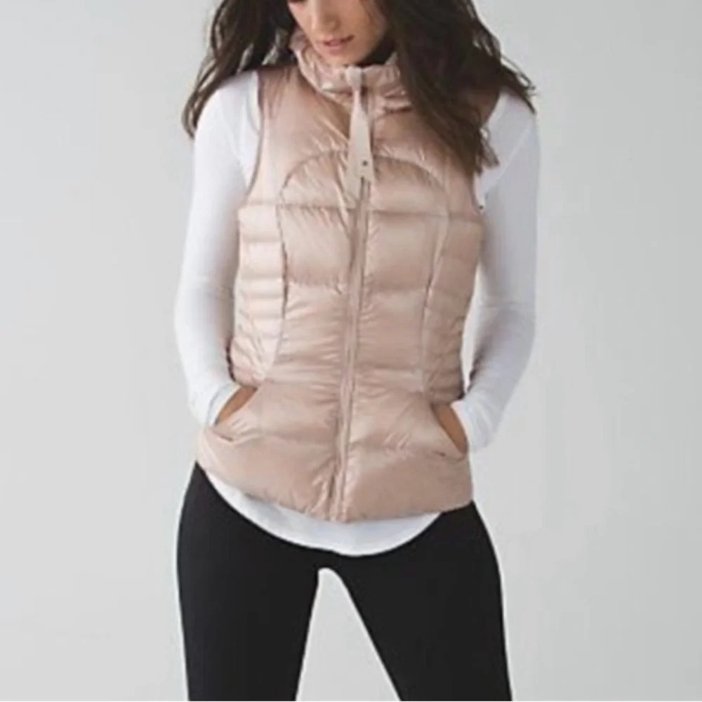 2013 Lululemon Fluffin’ Awesome Vest Rose Gold Size 6 Ultra Rare Goose Down Vest